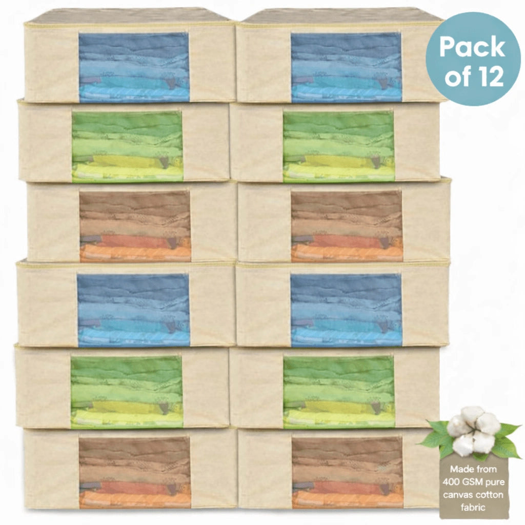 Premium canvas cotton clothes storage bags