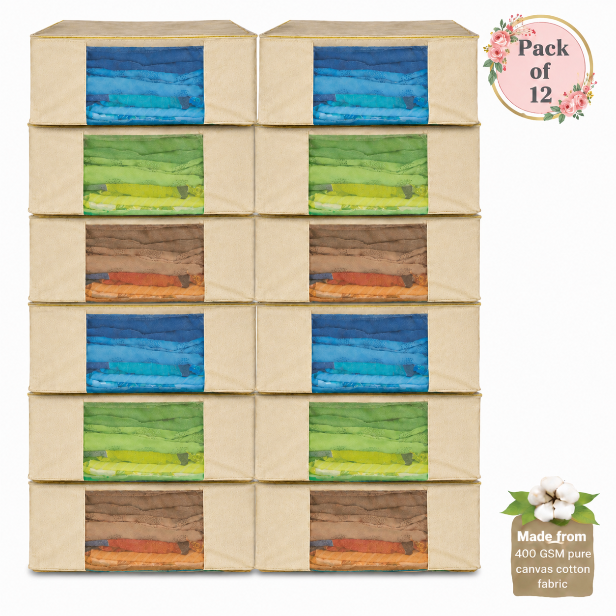 Premium canvas cotton clothes storage bags