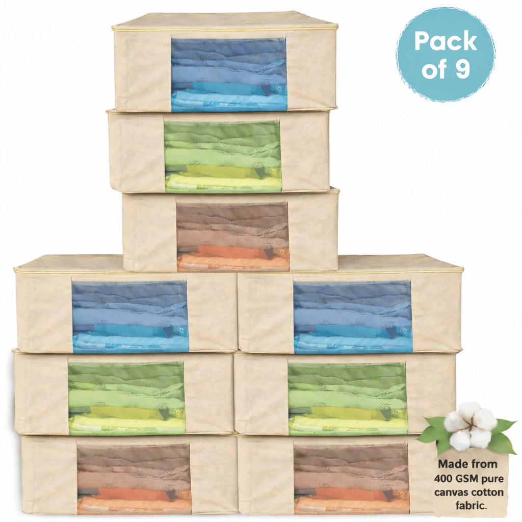 Premium canvas cotton clothes storage bags