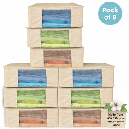 Premium canvas cotton clothes storage bags