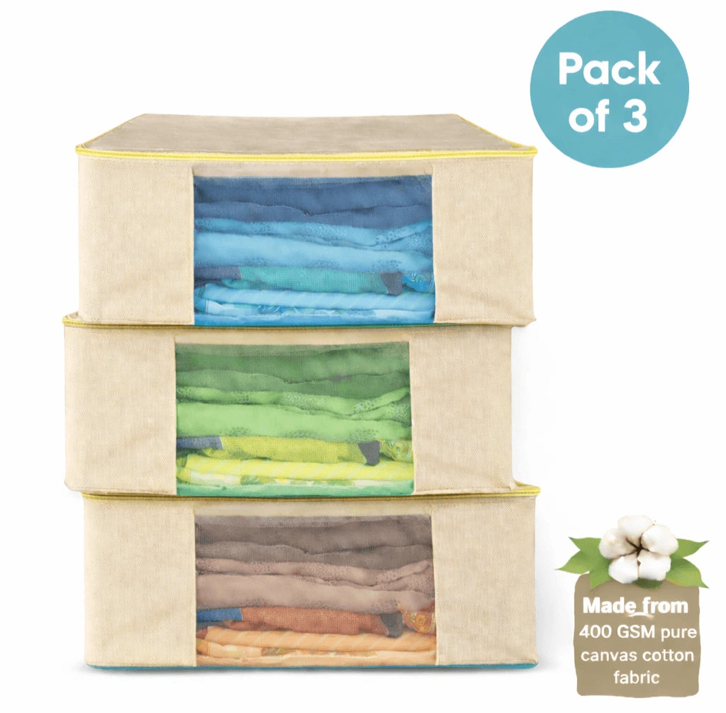 Premium canvas cotton clothes storage bags