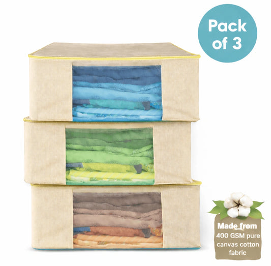 Premium canvas cotton clothes storage bags