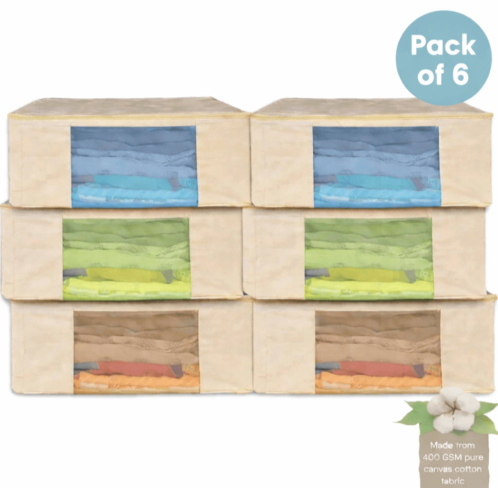 Premium canvas cotton clothes storage bags