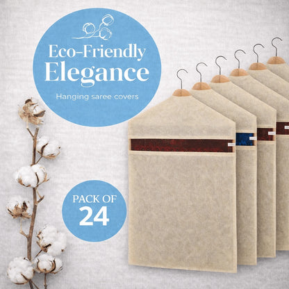 Premium Cotton Hanging Saree Covers with Zip-Large Size