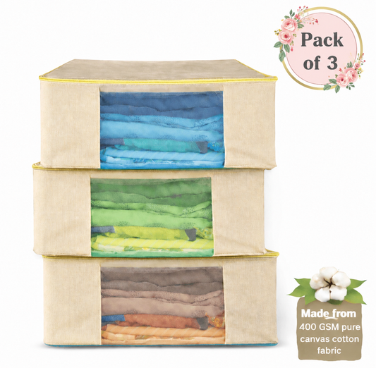 Premium canvas cotton clothes storage bags