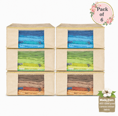 Premium canvas cotton clothes storage bags