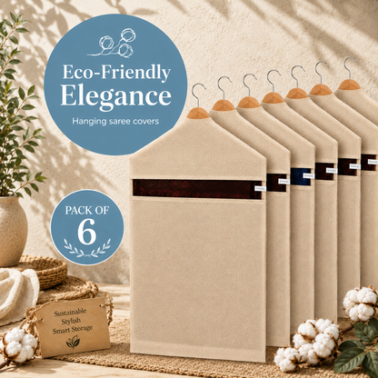 Premium Cotton Hanging Saree Covers with Zip-Large Size