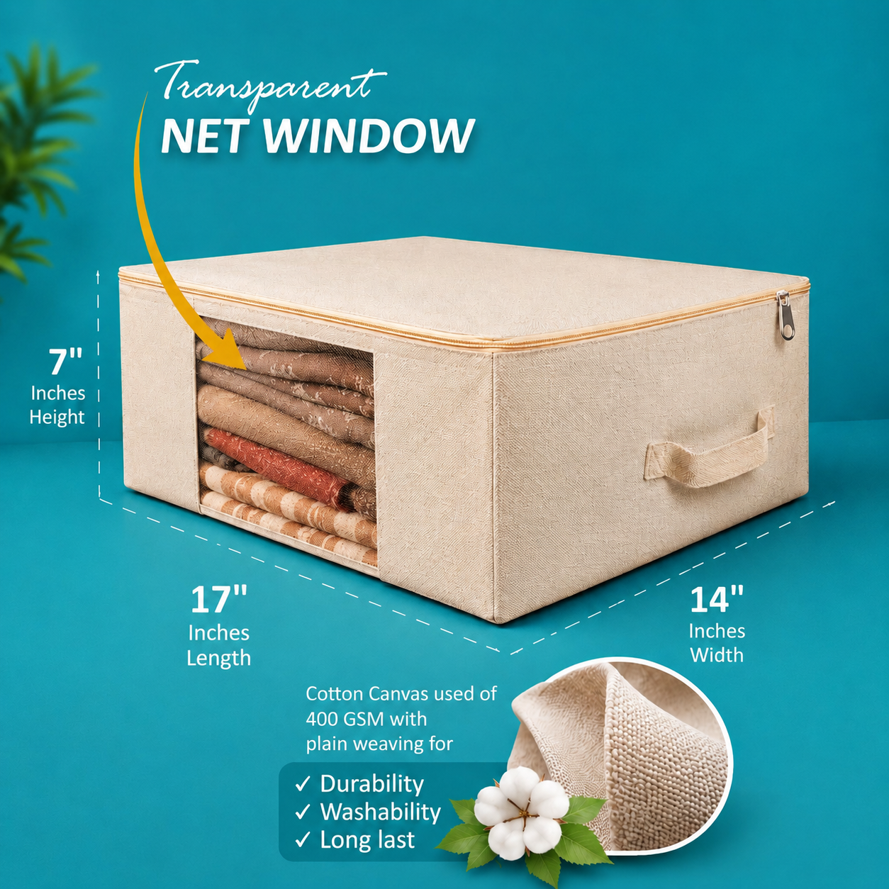 Premium canvas cotton clothes storage bags