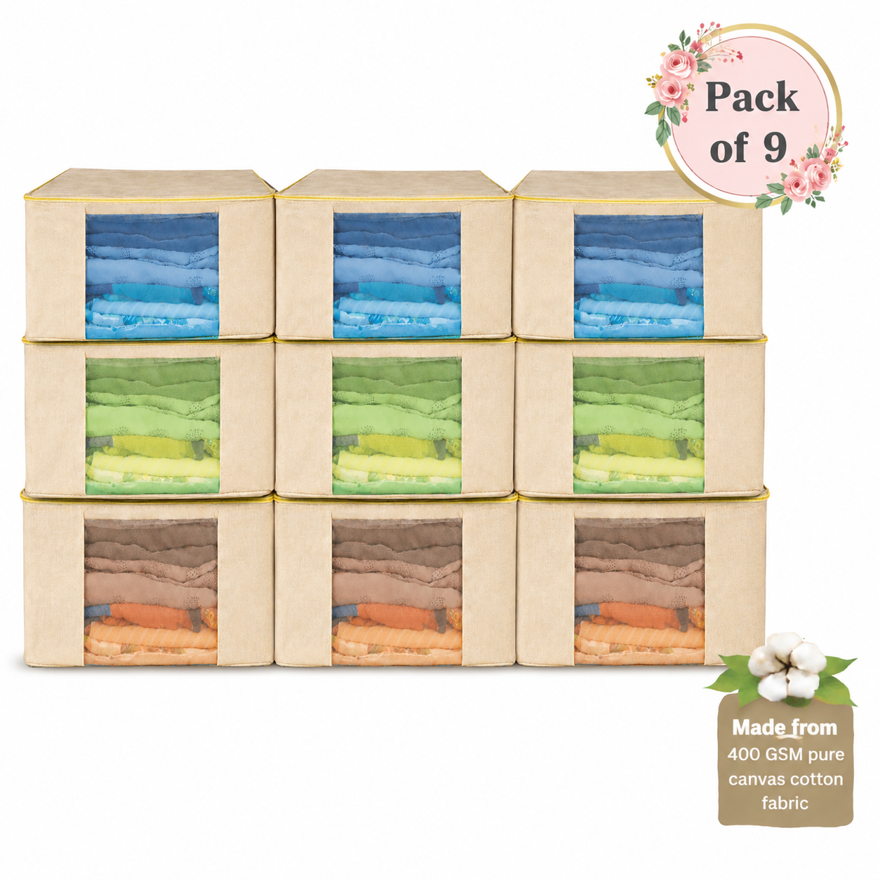 Premium canvas cotton clothes storage bags