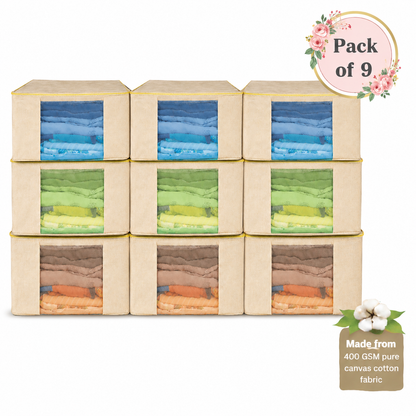 Premium canvas cotton clothes storage bags