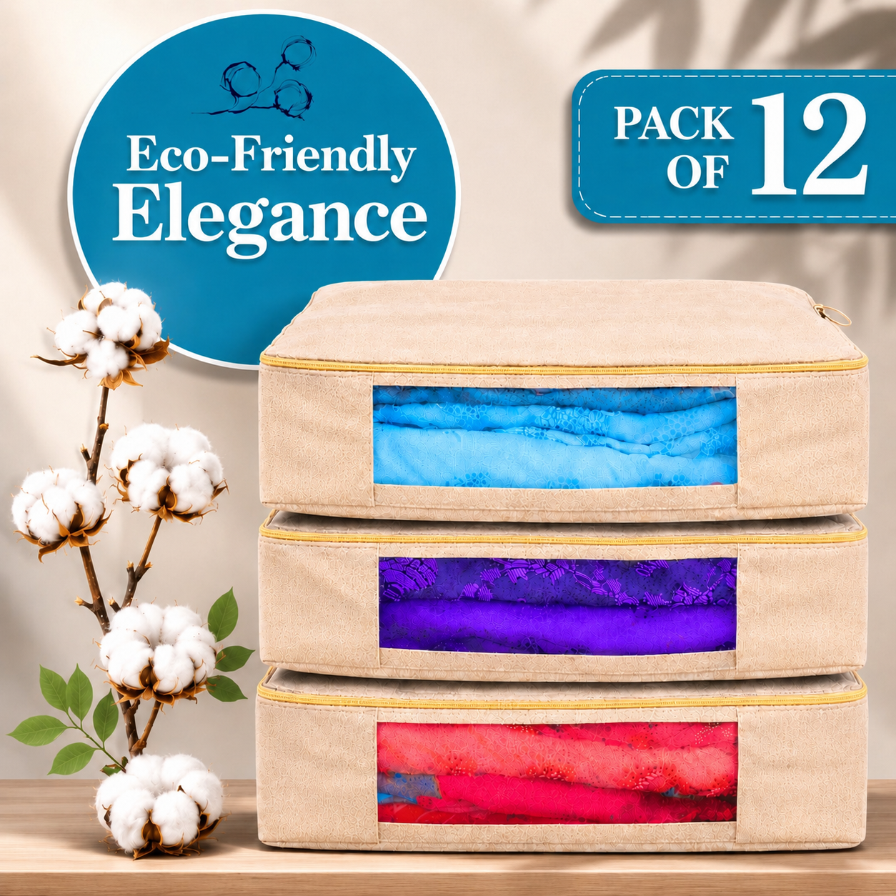 Premium canvas cotton clothes storage bags