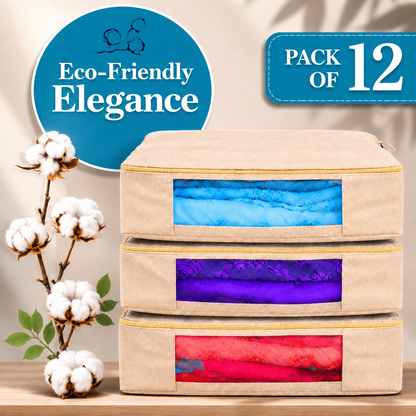 Premium canvas cotton clothes storage bags