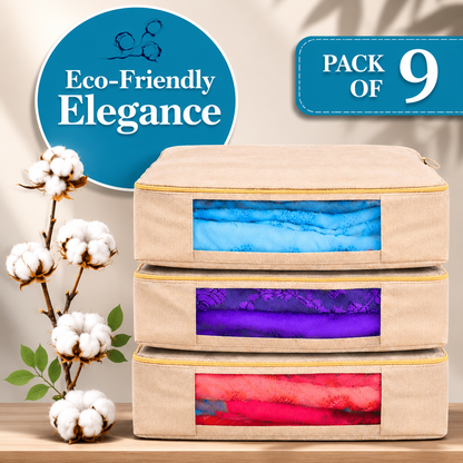 Premium canvas cotton clothes storage bags