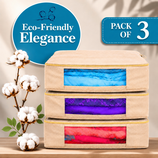 Premium canvas cotton clothes storage bags