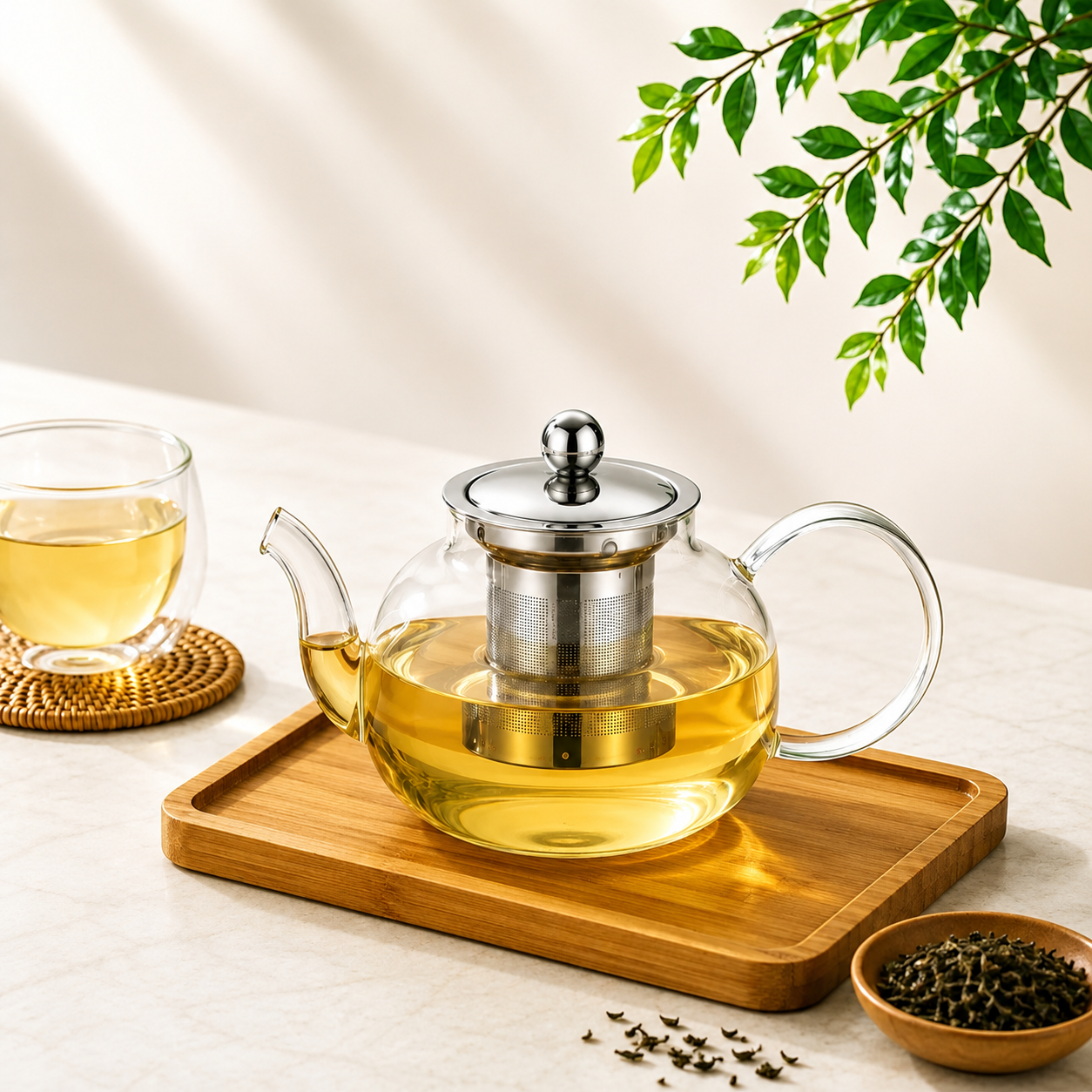 Premium Borosilicate Glass Tea Pot with Infuser-650 ML