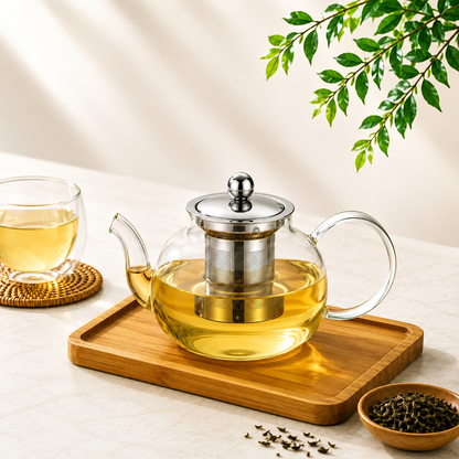 Premium Borosilicate Glass Tea Pot with Infuser-650 ML
