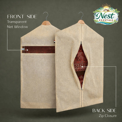 Premium Cotton Hanging Saree Covers with Zip-Large Size