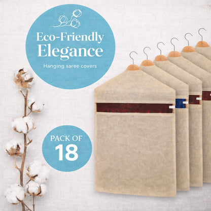 Premium Cotton Hanging Saree Covers with Zip-Large Size