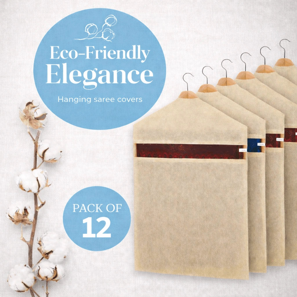 Premium Cotton Hanging Saree Covers with Zip-Large Size