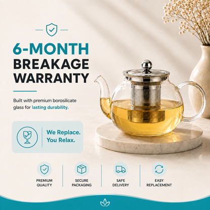 Premium Borosilicate Glass Tea Pot with Infuser-650 ML