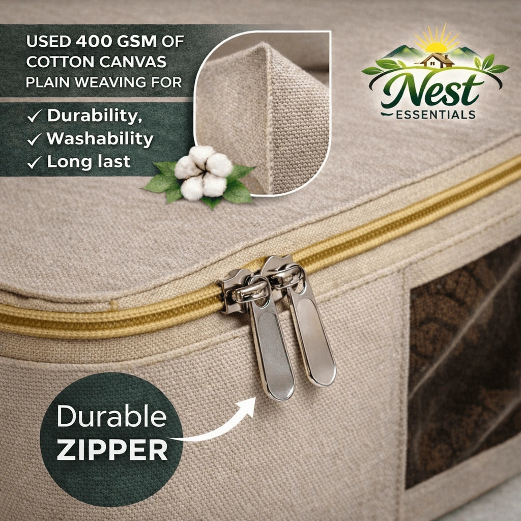 Premium canvas cotton clothes storage bags