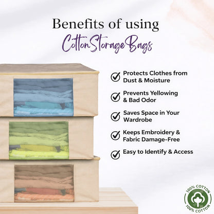 Premium canvas cotton clothes storage bags